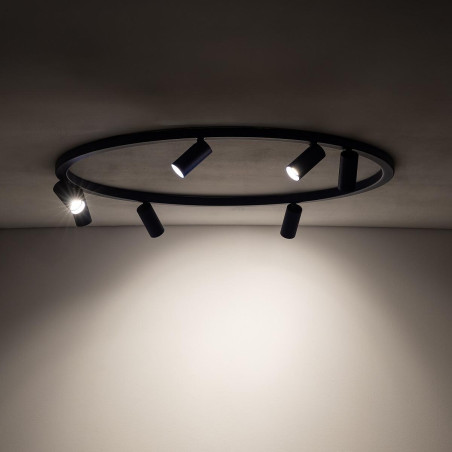 Plafon okrągły z reflektorkami Fourty Round VII 80cm granatowy Nowodvorski