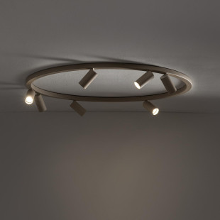 Plafon okrągły z reflektorkami Fourty Round VII 80cm beżowy Nowodvorski