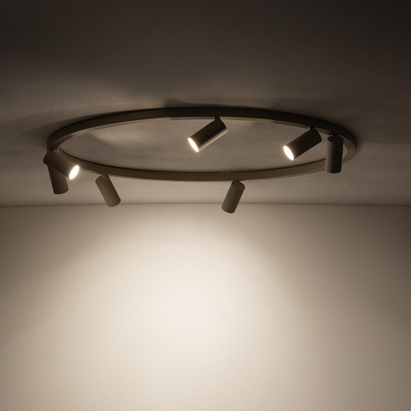 Plafon okrągły z reflektorkami Fourty Round VII 80cm beżowy Nowodvorski