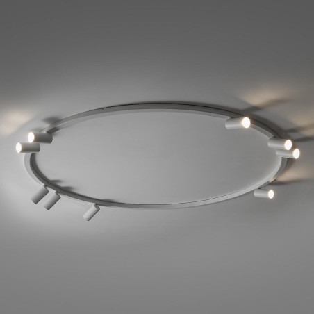 Plafon okrągły z reflektorkami Fourty Round IX 116cm biały Nowodvorski