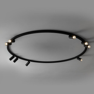 Plafon okrągły z reflektorkami Fourty Round IX 116cm czarny Nowodvorski