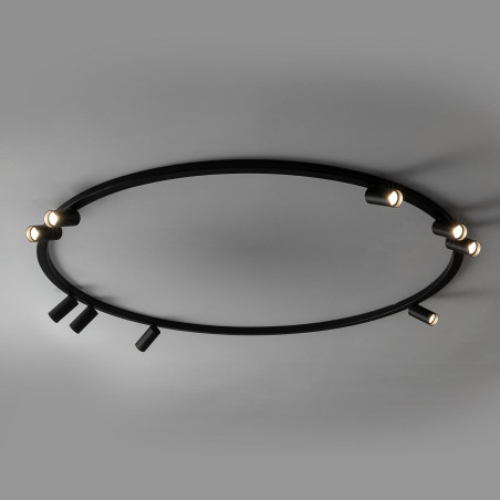 Plafon okrągły z reflektorkami Fourty Round IX 116cm czarny Nowodvorski