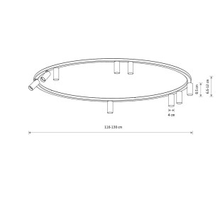 Plafon okrągły z reflektorkami Fourty Round IX 116cm czarny Nowodvorski