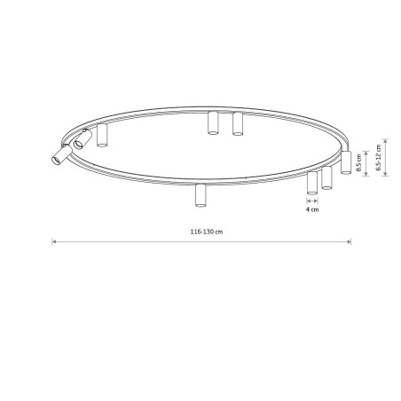 Plafon okrągły z reflektorkami Fourty Round IX 116cm czarny Nowodvorski