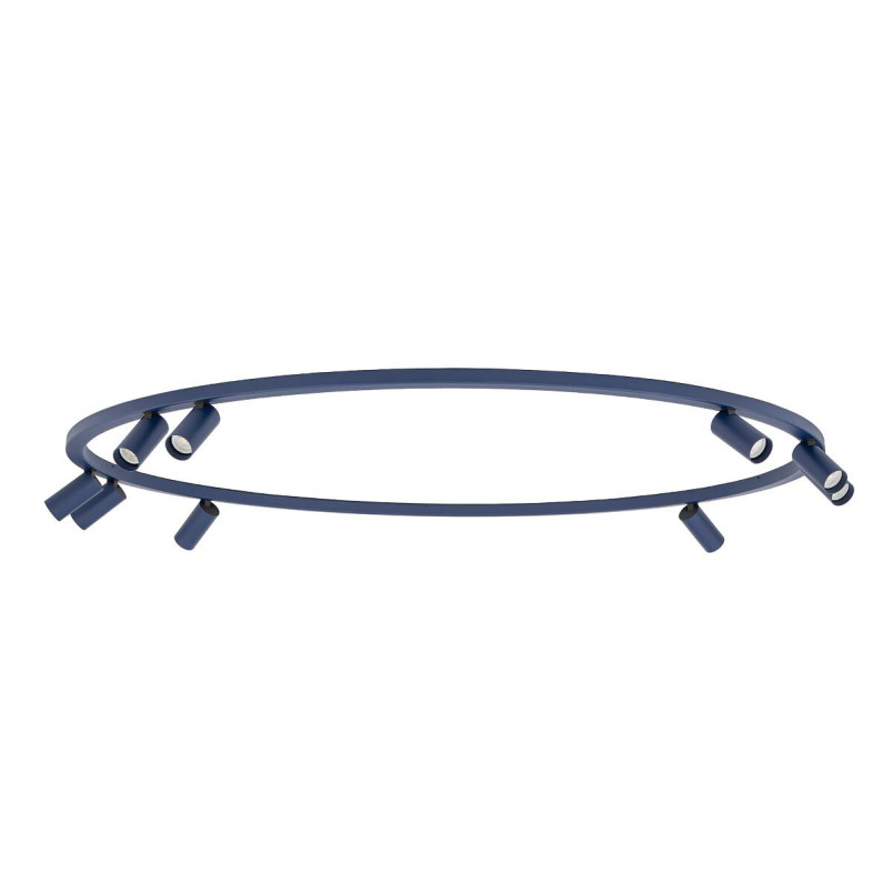 Plafon okrągły z reflektorkami Fourty Round IX 116cm granatowy Nowodvorski