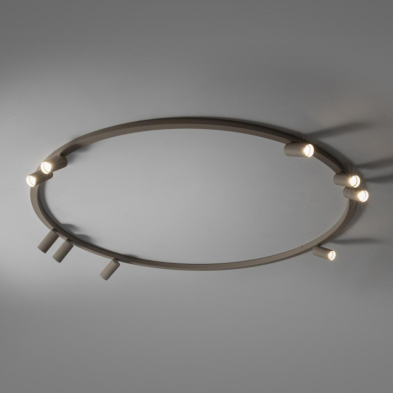 Plafon okrągły z reflektorkami Fourty Round IX 116cm beżowy Nowodvorski