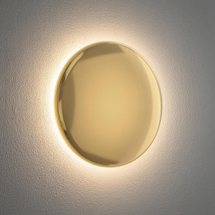 Kinkiet zewnętrzny okrągły Astra 21cm LED IP65 złoty lustrzany Nowodvorski