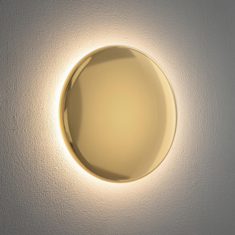 Kinkiet zewnętrzny okrągły Astra 21cm LED IP65 złoty lustrzany Nowodvorski