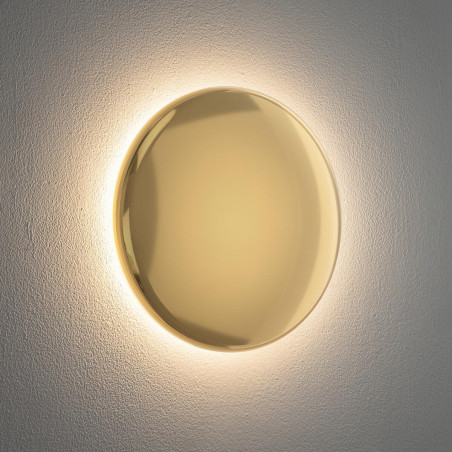 Kinkiet zewnętrzny okrągły Astra 21cm LED IP65 złoty lustrzany Nowodvorski
