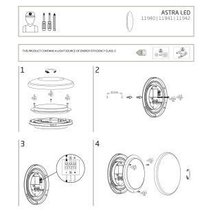 Kinkiet zewnętrzny okrągły Astra 21cm LED IP65 brąz lustrzany Nowodvorski