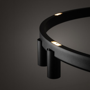 Lampa wisząca okrągła z reflektorkami Fourty Round LED VII 80cm czarna Nowodvorski