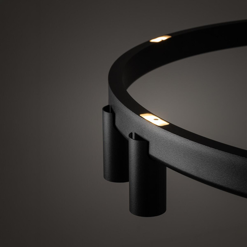 Lampa wisząca okrągła z reflektorkami Fourty Round LED VII 80cm czarna Nowodvorski