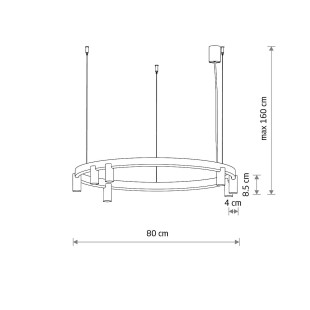 Lampa wisząca okrągła z reflektorkami Fourty Round LED VII 80cm czarna Nowodvorski