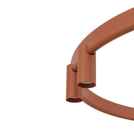 Lampa wisząca okrągła z reflektorkami Fourty Round LED VII 80cm terracotta Nowodvorski