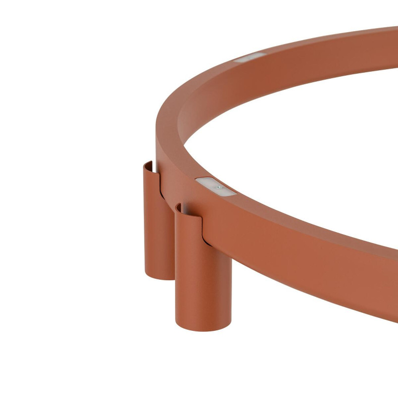 Lampa wisząca okrągła z reflektorkami Fourty Round LED VII 80cm terracotta Nowodvorski