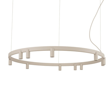 Lampa wisząca okrągła z reflektorkami Fourty Round LED VII 116cm beżowa Nowodvorski