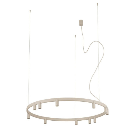 Lampa wisząca okrągła z reflektorkami Fourty Round LED VII 116cm beżowa Nowodvorski
