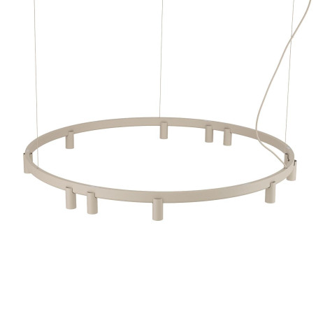Lampa wisząca okrągła z reflektorkami Fourty Round LED VII 116cm beżowa Nowodvorski