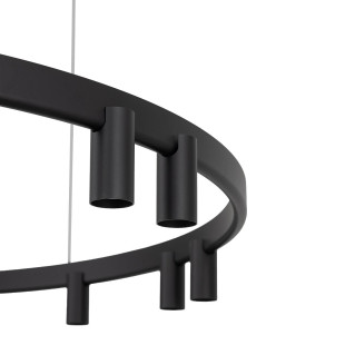 Lampa wisząca okrągła z reflektorkami Fourty Round LED VII 116cm czarna Nowodvorski