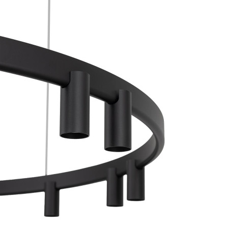 Lampa wisząca okrągła z reflektorkami Fourty Round LED VII 116cm czarna Nowodvorski