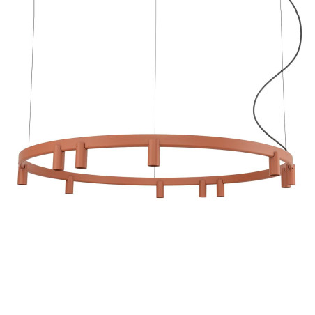 Lampa wisząca okrągła z reflektorkami Fourty Round LED VII 116cm terracotta Nowodvorski