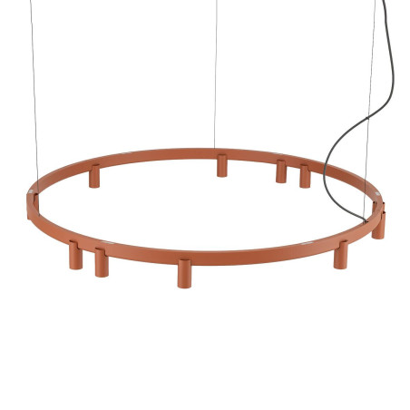 Lampa wisząca okrągła z reflektorkami Fourty Round LED VII 116cm terracotta Nowodvorski