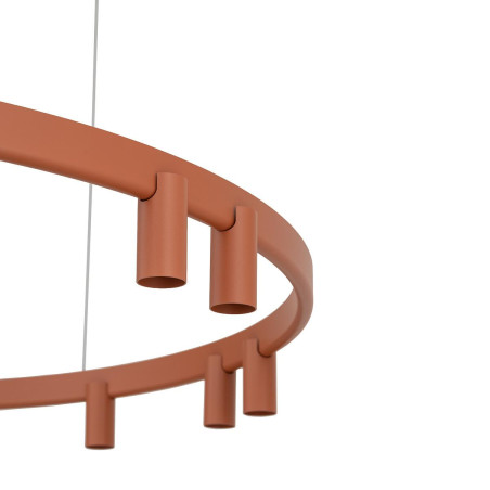 Lampa wisząca okrągła z reflektorkami Fourty Round LED VII 116cm terracotta Nowodvorski