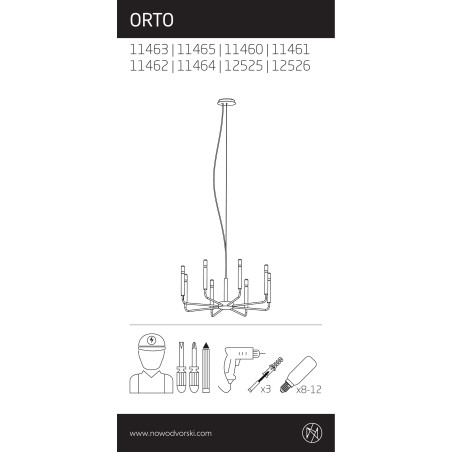 Żyrandol metalowy wiszący Orto VIII 73cm beżowy Nowodvorski