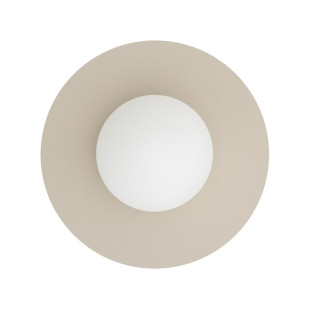Kinkiet metalowy okrągły ze szklaną kulą Saturn 25cm beżowy Nowodvorski