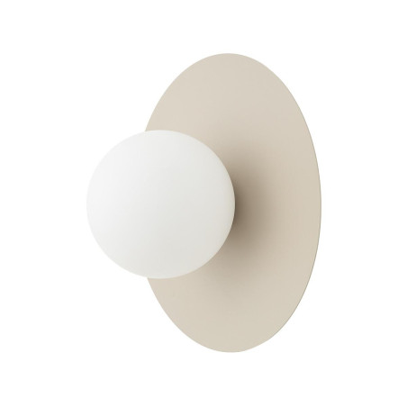 Kinkiet metalowy okrągły ze szklaną kulą Saturn 25cm beżowy Nowodvorski