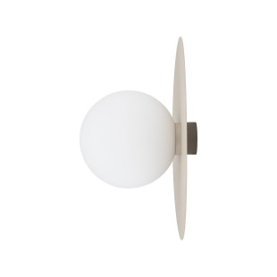 Kinkiet metalowy okrągły ze szklaną kulą Saturn 25cm beżowy Nowodvorski