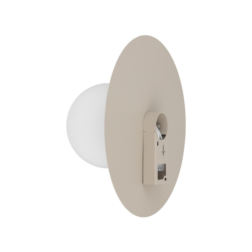 Kinkiet metalowy okrągły ze szklaną kulą Saturn 25cm beżowy Nowodvorski