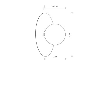 Kinkiet metalowy okrągły ze szklaną kulą Saturn 25cm beżowy Nowodvorski