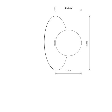 Kinkiet metalowy okrągły ze szklaną kulą Saturn 25cm beżowy Nowodvorski