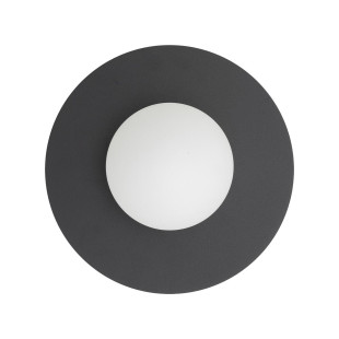Kinkiet metalowy okrągły ze szklaną kulą Saturn 25cm czarny Nowodvorski