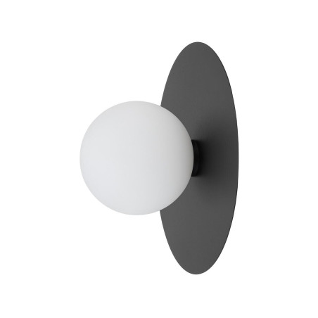 Kinkiet metalowy okrągły ze szklaną kulą Saturn 25cm czarny Nowodvorski