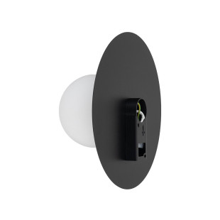 Kinkiet metalowy okrągły ze szklaną kulą Saturn 25cm czarny Nowodvorski