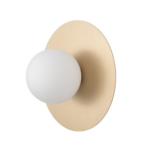 Kinkiet metalowy okrągły ze szklaną kulą Saturn 25cm szczotkowane złoto Nowodvorski