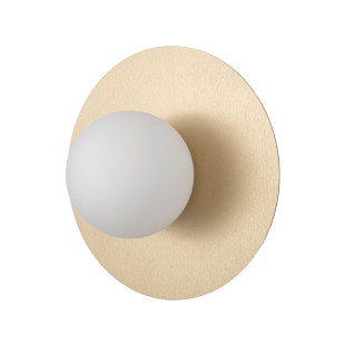 Kinkiet metalowy okrągły ze szklaną kulą Saturn 25cm szczotkowane złoto Nowodvorski