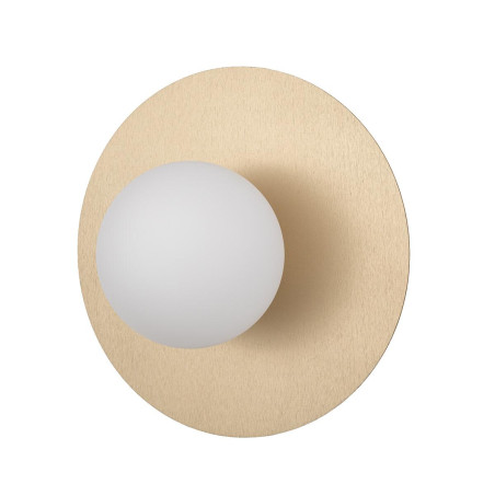 Kinkiet metalowy okrągły ze szklaną kulą Saturn 25cm szczotkowane złoto Nowodvorski