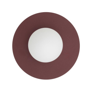 Kinkiet metalowy okrągły ze szklaną kulą Saturn 25cm burgund Nowodvorski