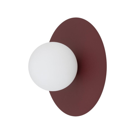 Kinkiet metalowy okrągły ze szklaną kulą Saturn 25cm burgund Nowodvorski