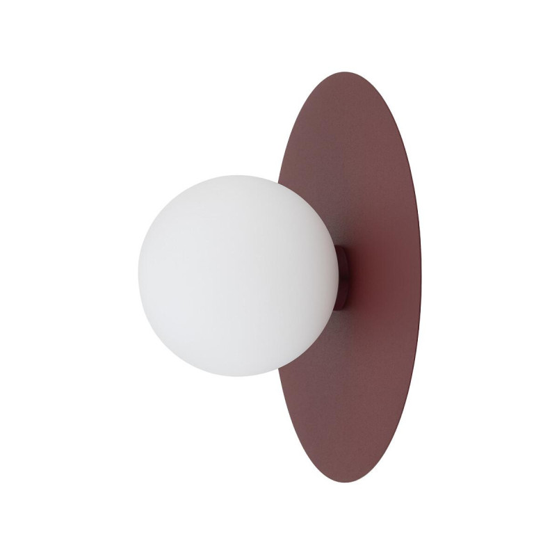 Kinkiet metalowy okrągły ze szklaną kulą Saturn 25cm burgund Nowodvorski