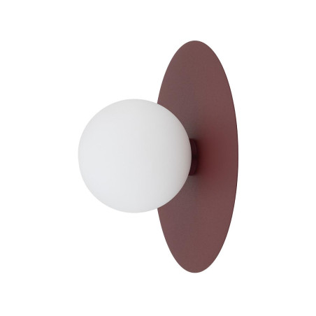 Kinkiet metalowy okrągły ze szklaną kulą Saturn 25cm burgund Nowodvorski