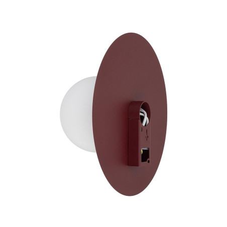 Kinkiet metalowy okrągły ze szklaną kulą Saturn 25cm burgund Nowodvorski