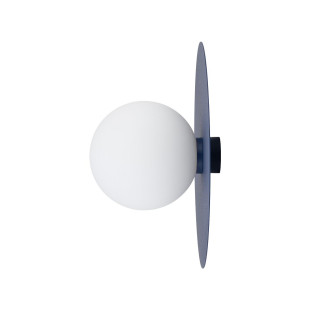 Kinkiet metalowy okrągły ze szklaną kulą Saturn 25cm granatowy Nowodvorski