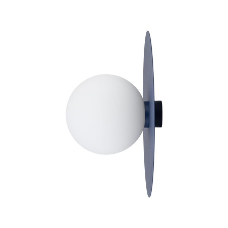 Kinkiet metalowy okrągły ze szklaną kulą Saturn 25cm granatowy Nowodvorski