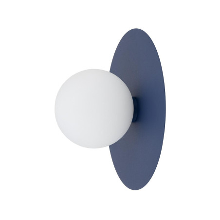 Kinkiet metalowy okrągły ze szklaną kulą Saturn 25cm granatowy Nowodvorski