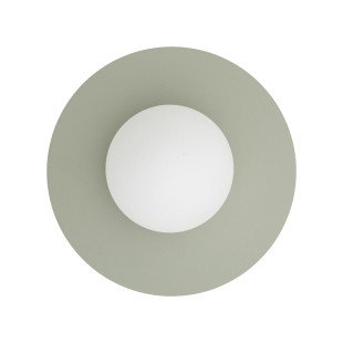 Kinkiet metalowy okrągły ze szklaną kulą Saturn 25cm szałwiowy Nowodvorski