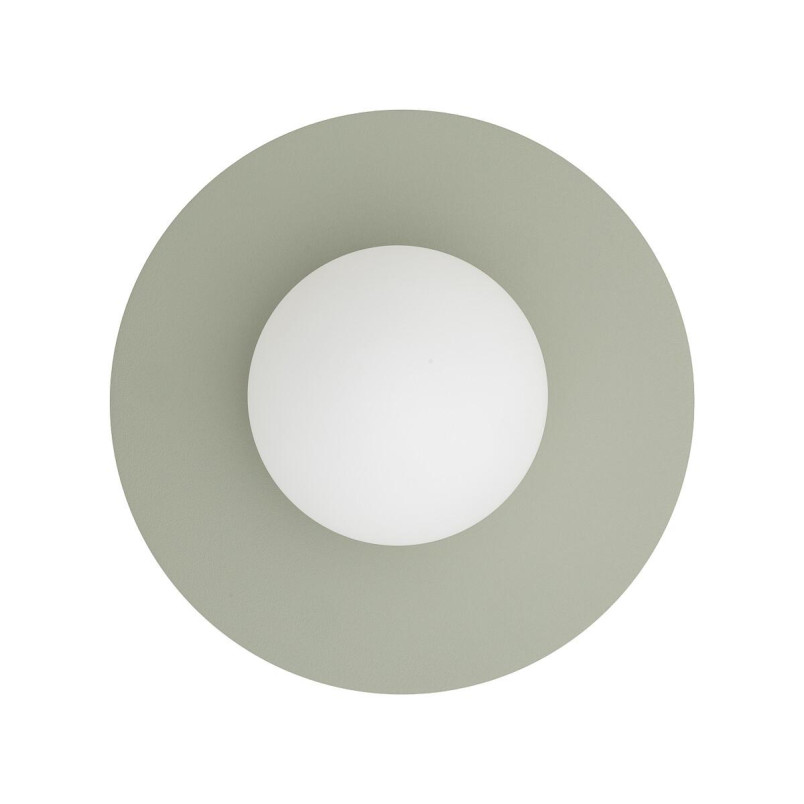 Kinkiet metalowy okrągły ze szklaną kulą Saturn 25cm szałwiowy Nowodvorski